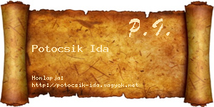Potocsik Ida névjegykártya